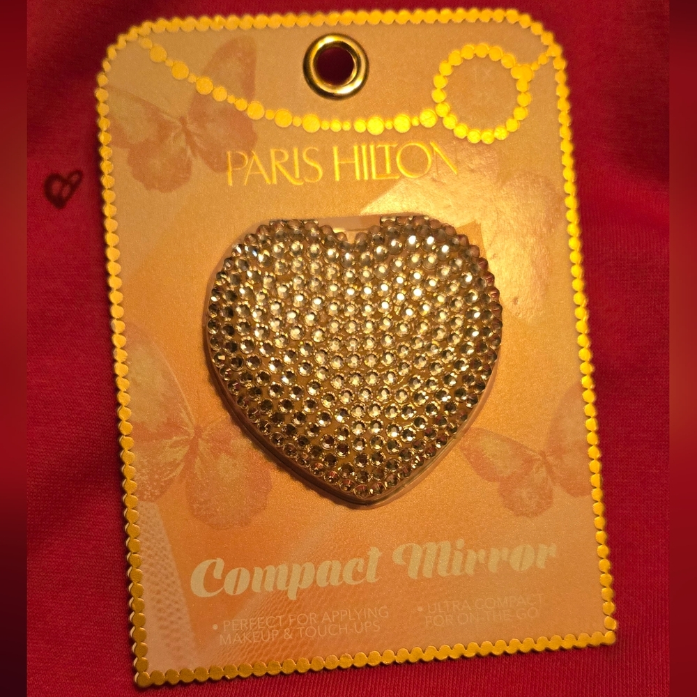 Paris Hilton Rhinestone Heart Compact Mirror - Picture 5 of 11
